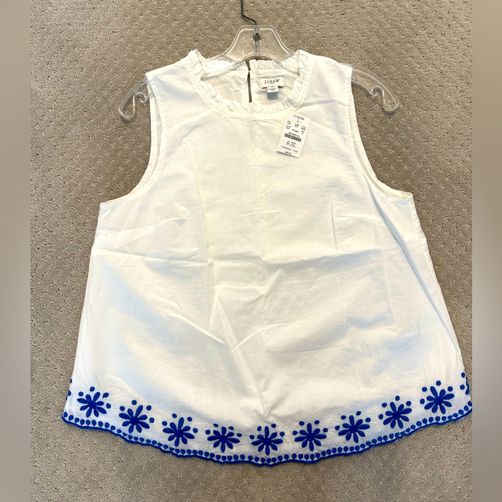 J Crew white sleeveless blouse